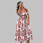 RAHIRA™ - Casual Sleeveless Summer Leaf Print Maxi Dress