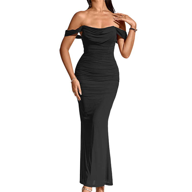 PRIMROSE™ – Stylish One-Shoulder Corset Mesh Dress