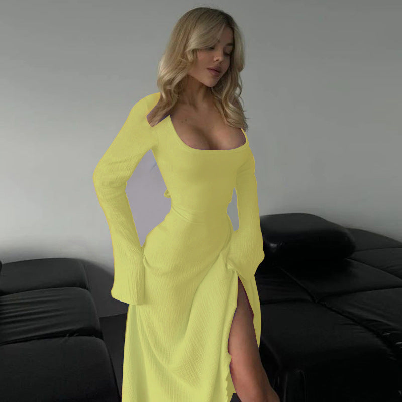 TILA™ - Elegant Tie Back Flounce Sleeve Dress